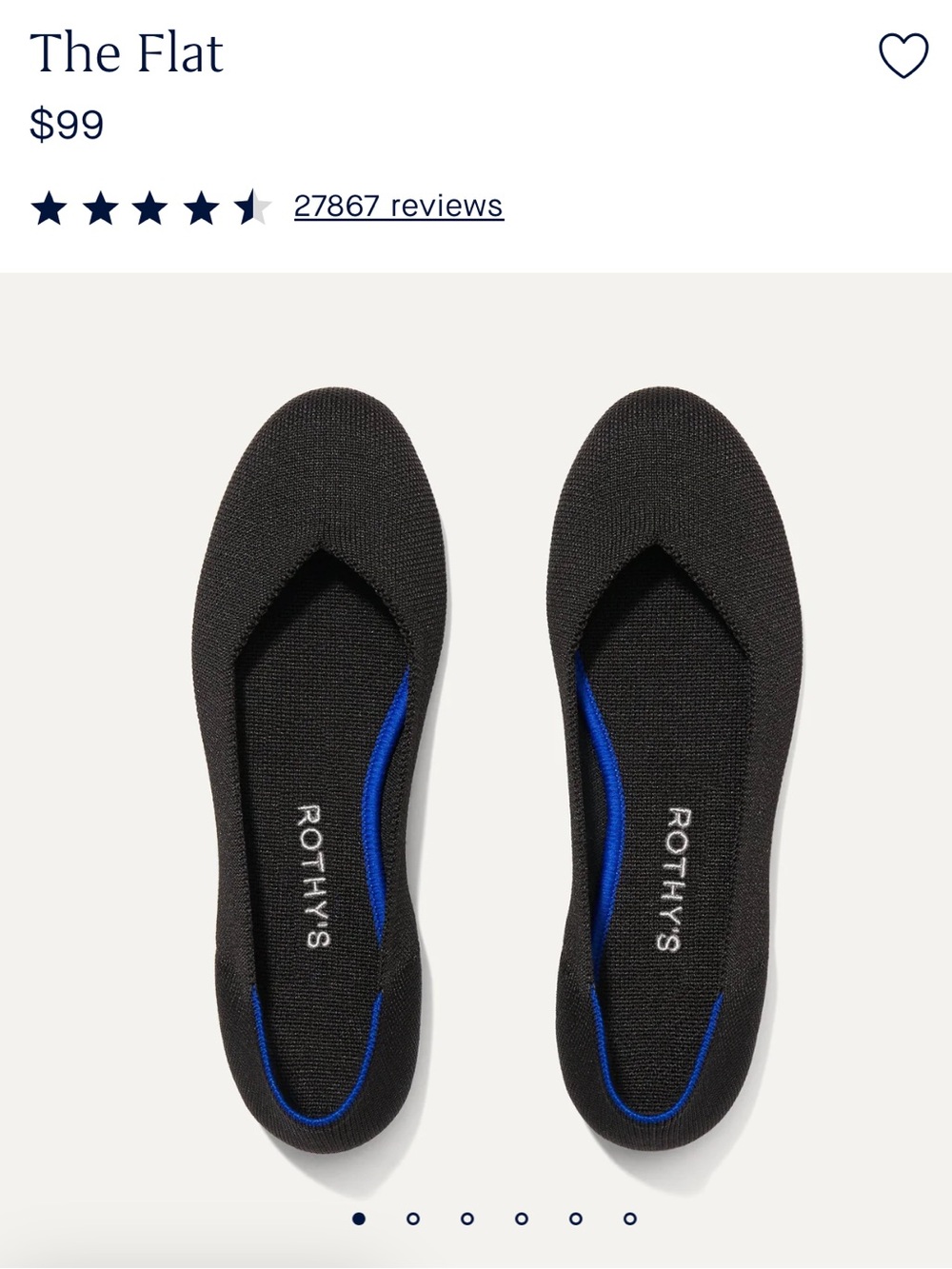 Rothy's The Flat - Black with Blue Trim